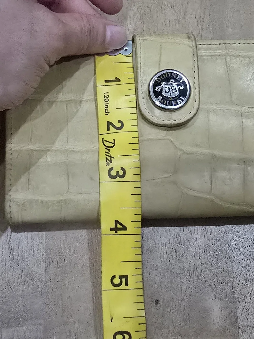 ​Vintage Dooney & Bourke Cream Croc Embossed Leather Continental WalletCheckbook